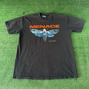 Menace Los Angeles Fragile Characters black T-Shirt Size L, measurements in pics